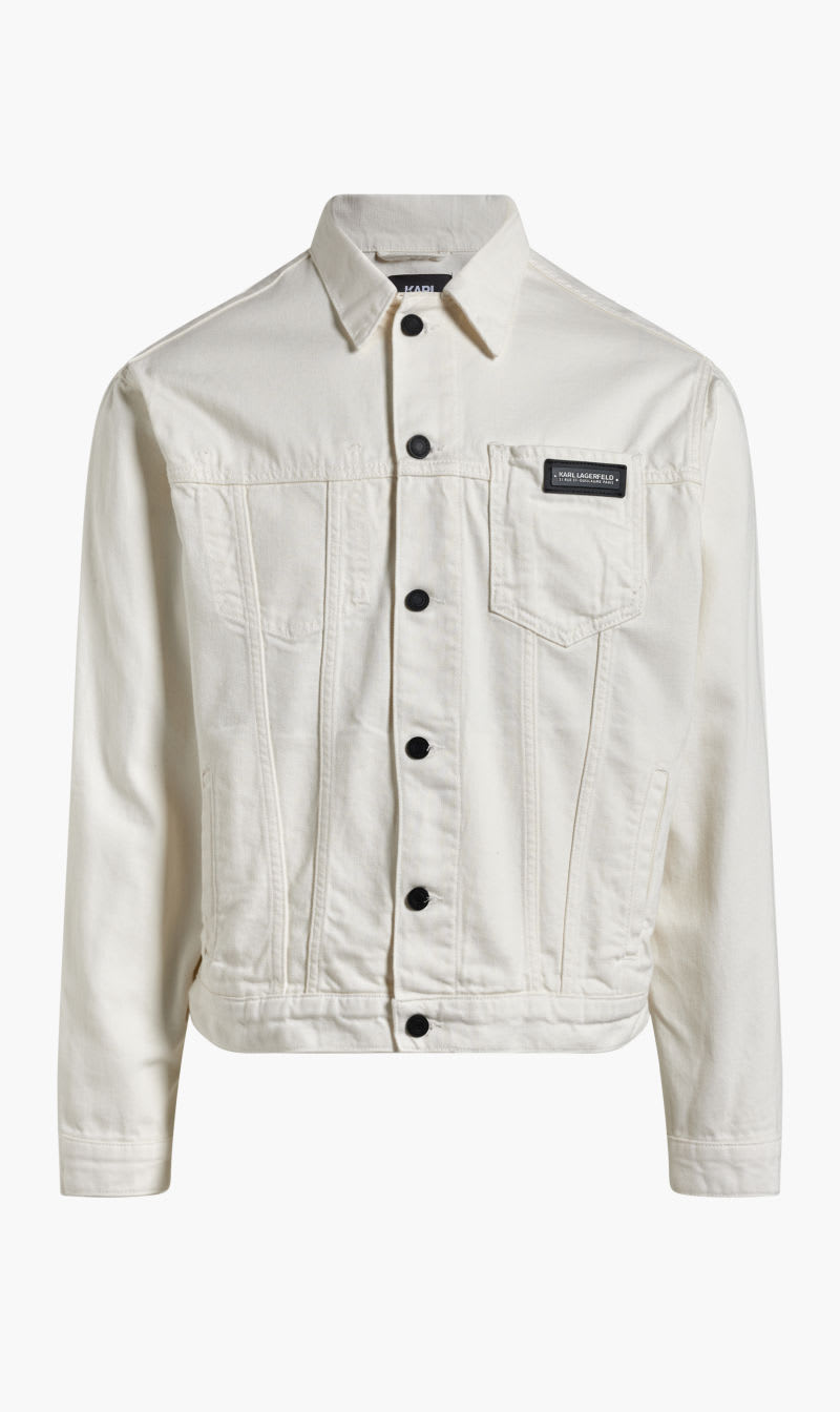 

Karl Lagerfeld White Logo Denim Jacket for Men | The Deal Outlet