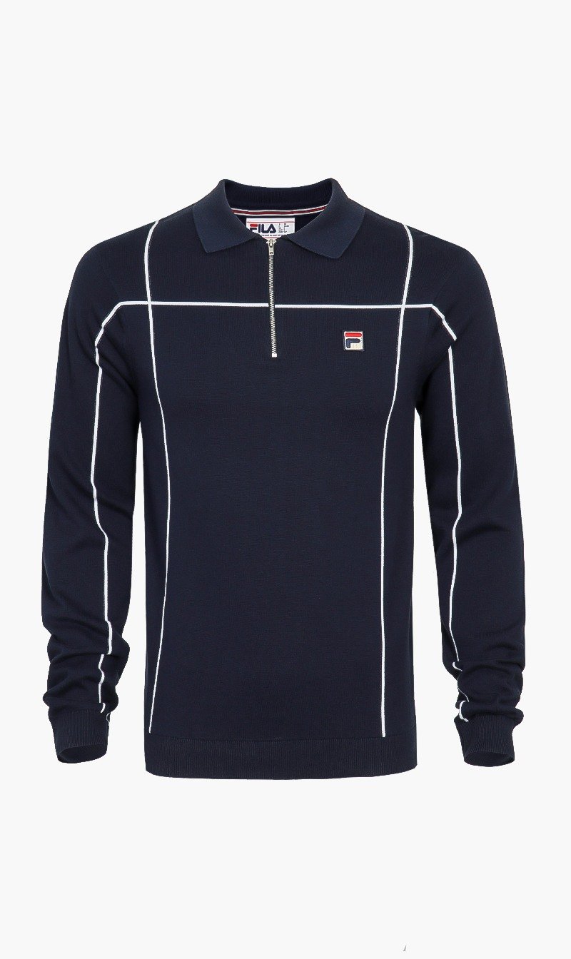 

Zipped Polo, Blue