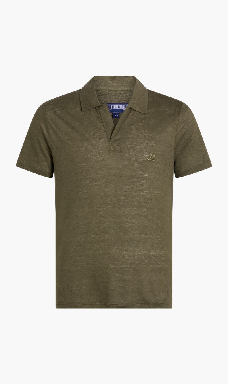 

Vilebrequin Green Pyramid Linen Polo Shirt for Men | The Deal Outlet