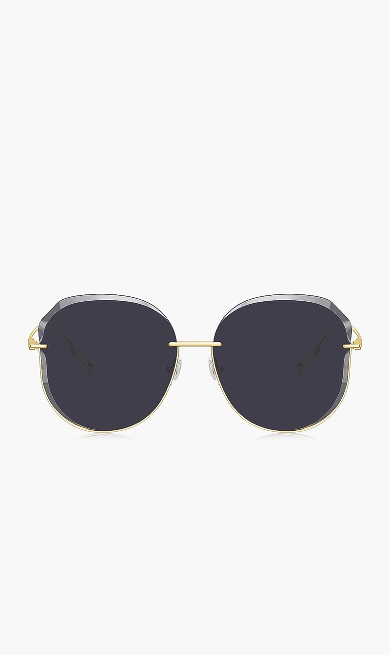 

Half Rim Aviator Sunglasses, Gold