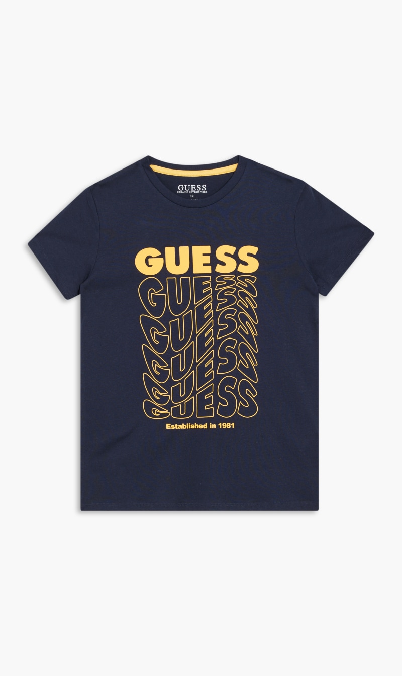 

Guess Blue Mid Organic Stream Jersey T-shirt for Boys | The Deal Outlet